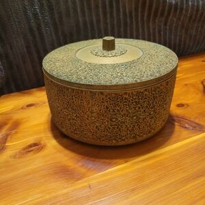 Textured Round Decorative Box